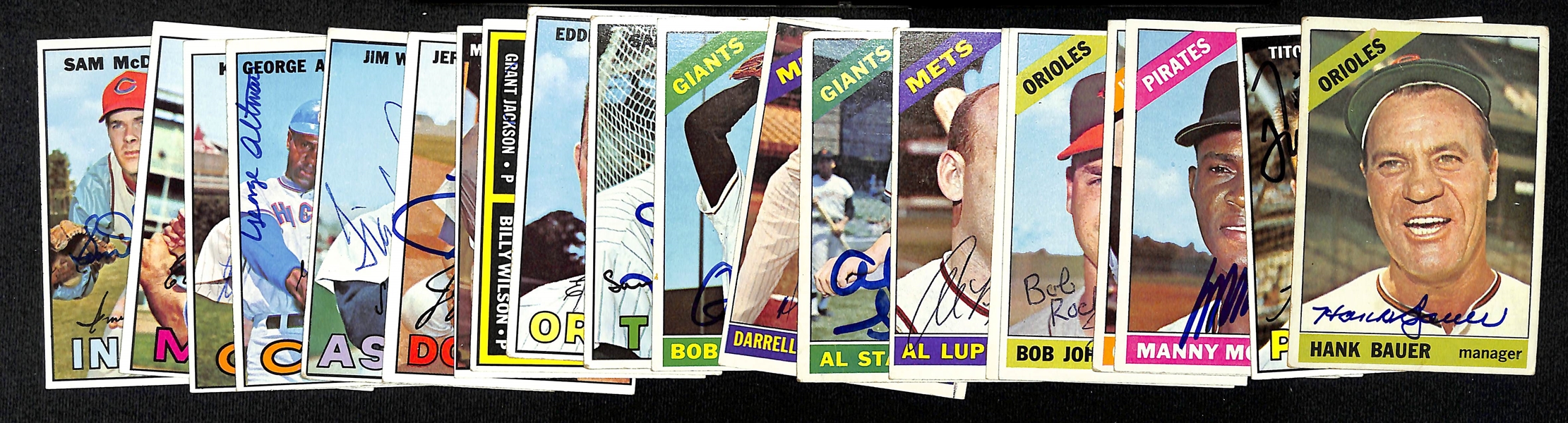 Lot of (20) 1966-67 Topps Autographed Cards w. Hank Bauer, Tito Francona, and Others (JSA Auction Letter)