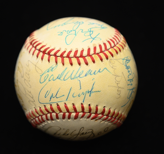 1980s Baltimore Orioles Team-Signed Baseball w. (32) Autographs Inc. Cal Ripken Jr., Earl Weaver, Cal Ripken Sr., Frank Robinson, + (JSA Auction Letter)