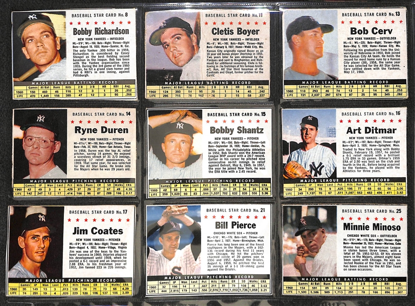  Lot of (90) Different 1961 Post Baseball Cards w. Brooks Robinson