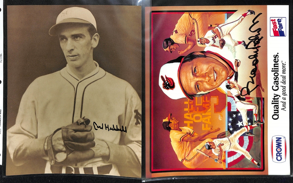 Lot of (8) Signed 8x10 Sports Photos w. Ken Griffey Jr & Carl Hubbell (JSA Auction Letter)