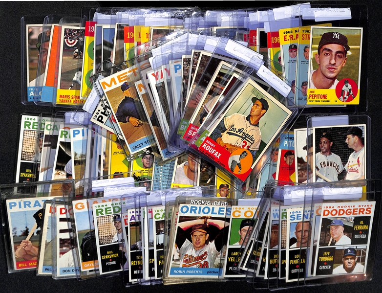 Lot of (49) 1963 & (41) 1964 Topps Baseball Cards w. 1963 Sandy Koufax