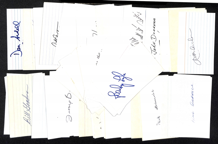 Lot of (115+) Baseball Autographed Index Cards w. Sparky Anderson, Earl Averill, and Many Others (JSA Auction Letter)