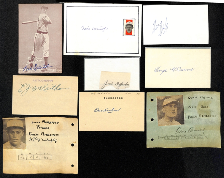 Lot of (17) Vintage Baseball Autographs w. Stan Musial & Jim Bunning (JSA Auction Letter)