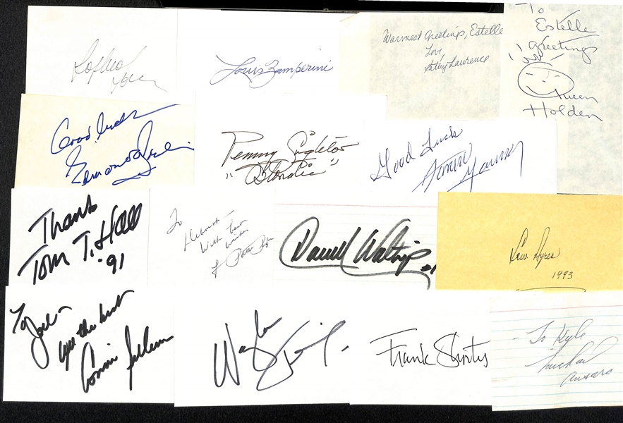 Lot of (30+) Vintage Entertainment Autographs w. Sophia Loren x2, Connie Selleca, Blondie, more (JSA Auction Letter)