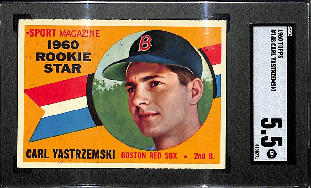 1960 Topps Carl Yastrzemski Rookie Star Card #148 Graded SGC 5.5 EX+