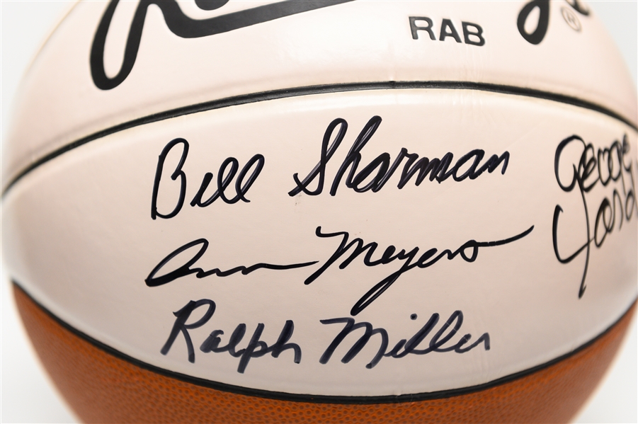 Basketball Signed by 11 Basketball Legends Inc. Julius Erving, Dolph Schayes. Tom Gola, + (JSA Auction Letter)