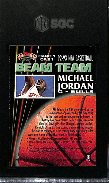 1992-93 Topps Stadium Club Michael Jordan Beam Team (Members Only Version) #1 Graded SGC 7.5