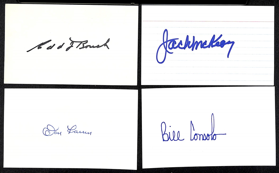 Lot of (180+) Signed Vintage Index Cards w. Duffy Lewis, Joe Wood, Minnie Minoso, Johnny Mize, + (JSA Auction Letter)