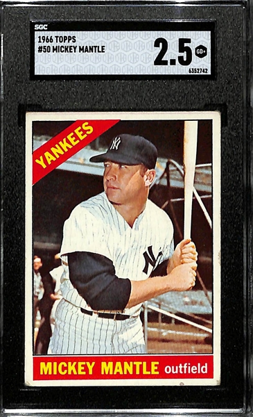 1966 Topps Mickey Mantle #50 Graded SGC 2.5