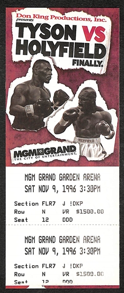 1991 Super Bowl XXV Ticket & 1996 MGM Grand Garden Arena Boxing Ticket Tyson vs. Holyfield
