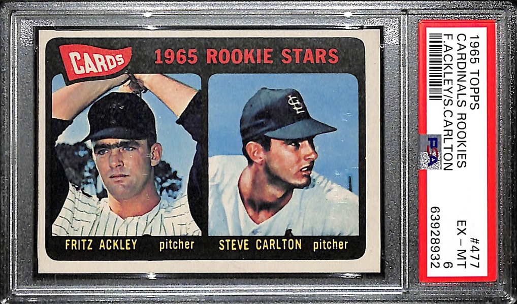 1965 Topps Steve Carlton Rookie Card #477 PSA 6