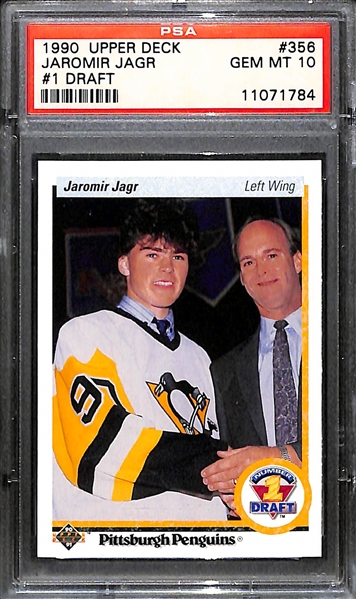 1990-91 Upper Deck Hockey Jaromir Jagr Rookie Card #356 Graded PSA 10 Gem Mint