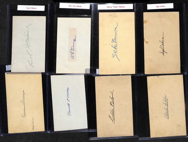 Lot of (20) Early Baseball Autographed Index and Post Cards w. Robin Roberts, Joe Cascarella, Rube Walberg, and Others
