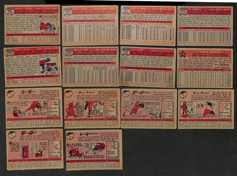  Lot of (200+) 1957-1958 Topps Baseball Cards w. 1957 Bob Clemente