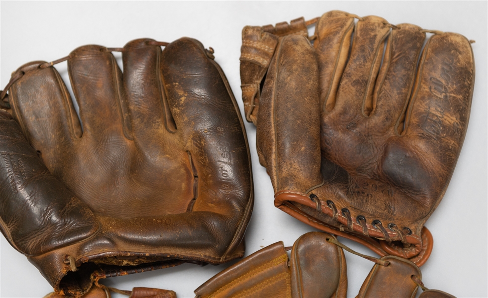 Lot of (6) Vintage Baseball gloves w. Rawlings G800 Zeke Zarilla G800
