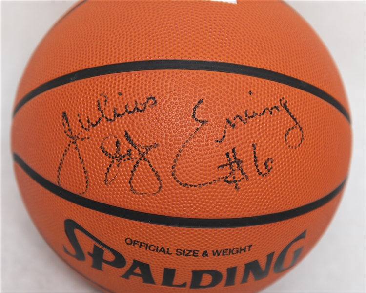 Julius Erving Signed Spalding NBA Basketball (Full JSA Letter of Authenticity)
