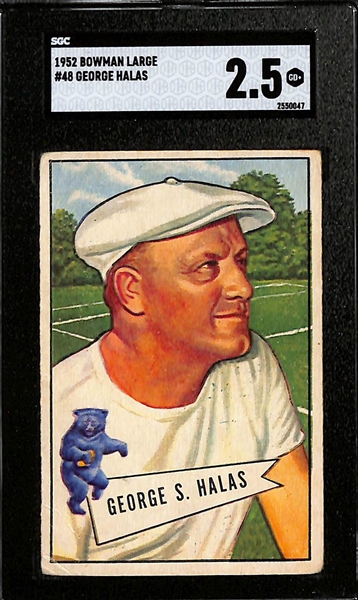 1952 Bowman Football Large - George Halas #48 Rookie (SGC 2.5) & YA Tittle #17 (SGC 3)