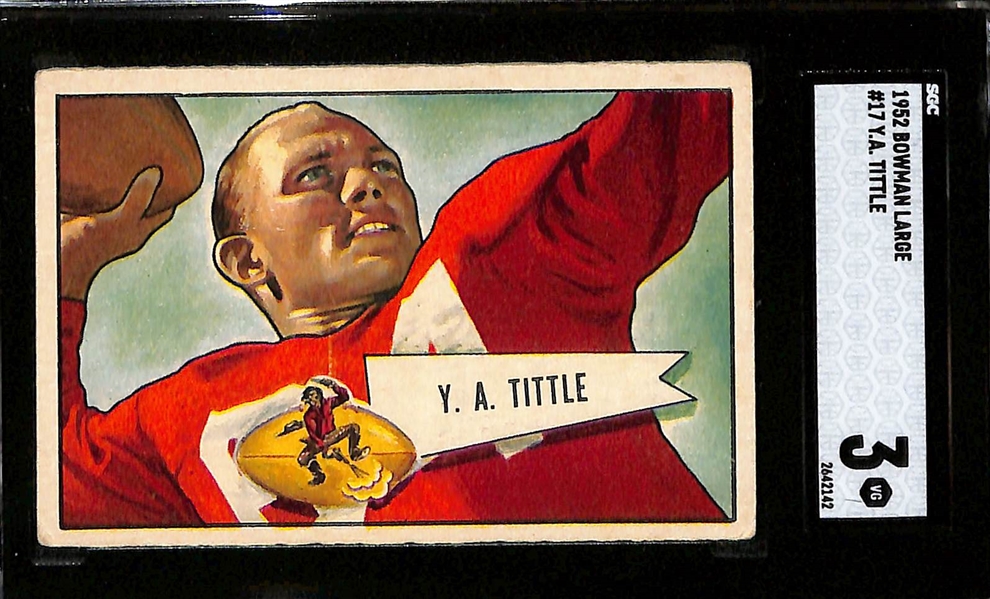 1952 Bowman Football Large - George Halas #48 Rookie (SGC 2.5) & YA Tittle #17 (SGC 3)