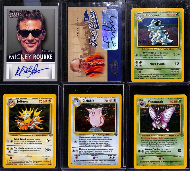 Lot of (50+) Mostly Non Sports, Pokemon, Good Times w. (8) Auto's Inc. Larry King & Mickey Rourke, and More