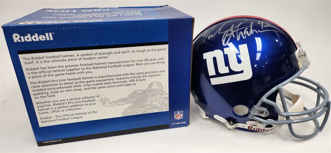 Michael Strahan Autographed Riddell On Field New York Giants Football Helmet (JSA Cert)