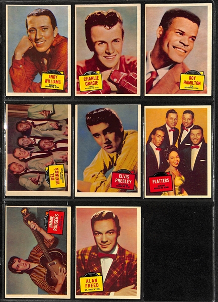 1957 Topps Hit Stars Near Complete Set - 86 of 88 Cards - w. Elvis Presley
