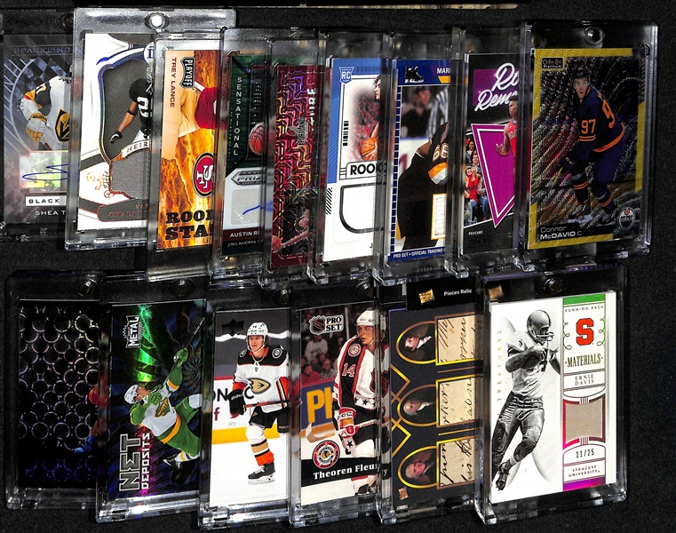 Lot of (15) Mixed Sports Cards Lot w. Connor McDavid, Zion Williamson, Mario Lemieux and Others