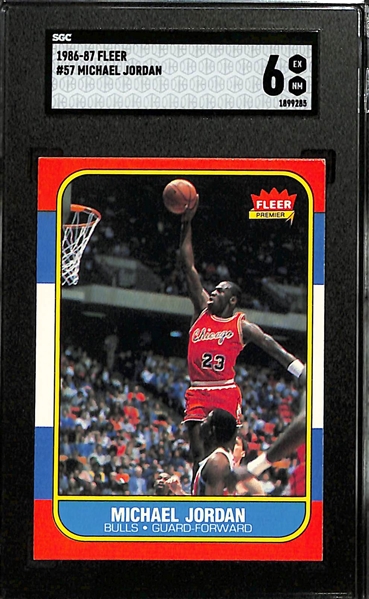1986-87 Fleer Michael Jordan #57 Rookie Card Graded SGC 6