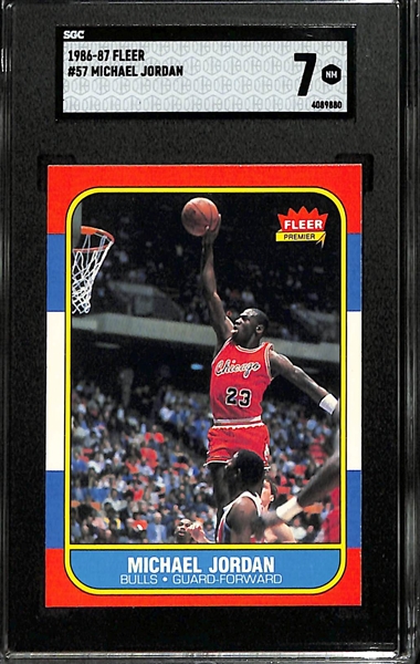 1986-87 Fleer Michael Jordan #57 Rookie Card Graded SGC 7