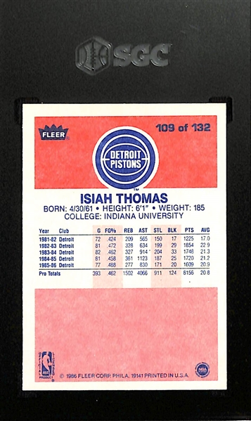 1986-87 Fleer Isiah Thomas  #109 Rookie Card Graded SGC 10 Gem Mint!
