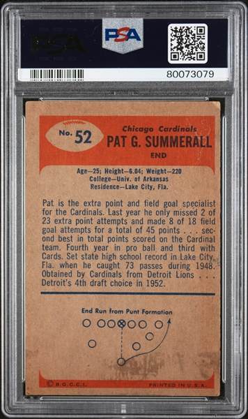 3 Signed 1955 Bowman Football Cards - Pat Summerall Rookie (PSA 3, Auto 9), Nomellini (PSA 2, Auto 9),  LeBaron (PSA 4, Auto 8)