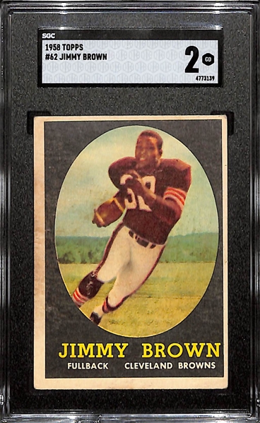 1958 Topps Jim Jimmy Brown Rookie Card #62 Graded SGC 2
