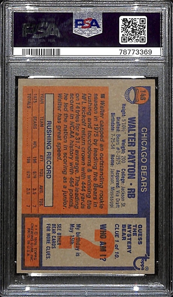 1976 Topps Walter Payton Rookie Card #146 Graded PSA 7