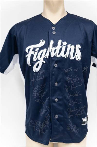 Phillies Legends Signed Fightins Baseball Jersey (16 Autographs) w. Charlie Manuel, Daulton, T. Greene, Luzinski, + (Full JSA Letter)