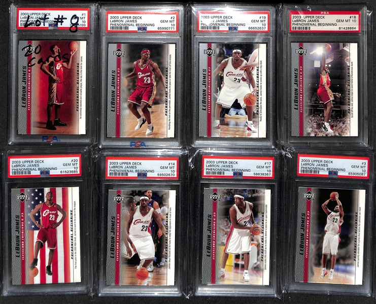20-Card 2003-04 Upper Deck Phenomenal Beginning Basketball Rookie Card Set (All 20 Cards Graded PSA 10)