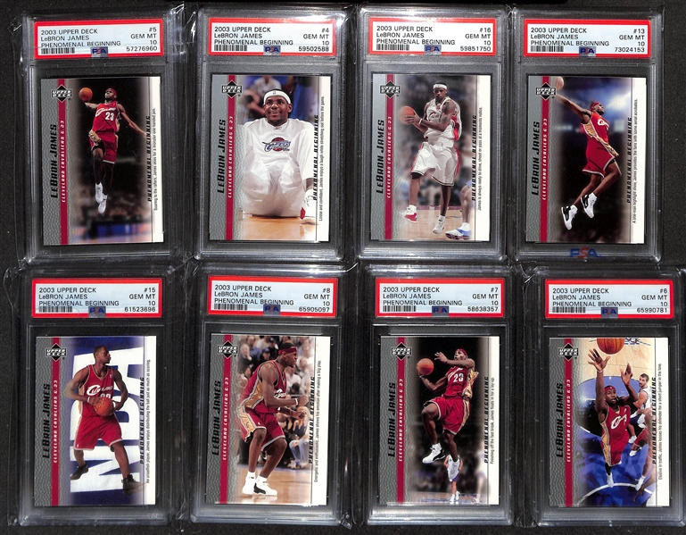 20-Card 2003-04 Upper Deck Phenomenal Beginning Basketball Rookie Card Set (All 20 Cards Graded PSA 10)