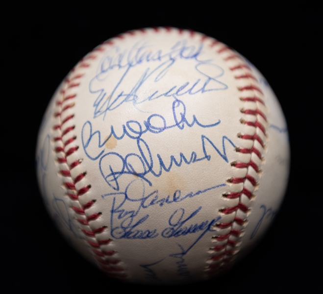 1970s All-Star Signed Baseball (22 Autographs - Mostly HOFers) w. Hank Aaron, Reggie Jackson, Kaline, Carew, B. Robinson, F. Robinson, Palmer, Waever, Fingers, Gossage, + more!