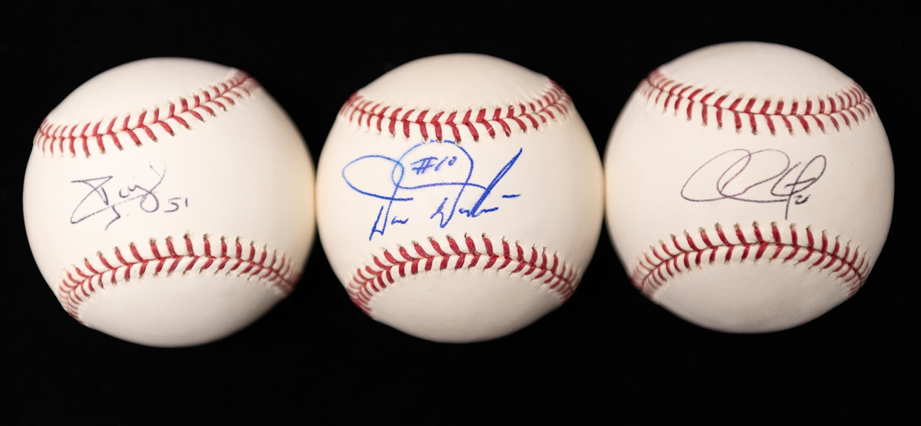 Lot of (3) Phillies Signed Official Major League Rawling Baseballs- Darren Daulton, Carlos Ruiz, Chase Utley - JSA Auction Letter