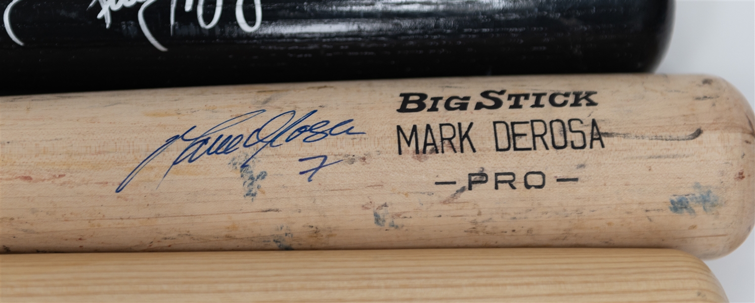 Lot of (3) Signed Rawlings Bats - Duke Snider, Mark Derosa (Game Used), Tino Martinez - JSA Auction Letter