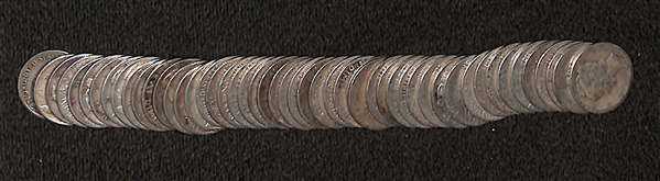  Lot of (3) $5 Rolls of Circulated 90% Silver Mercury Dimes (50 dimes per roll)