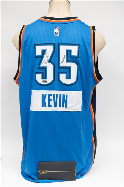 Panini Authentic Kevin Durant Signed Christmas 2014 Authentic Adidas Swingman OKC Jersey w. Christmas 2014 Inscription (Limited Edition of 35 - #ed 6/35) - Panini Authentic COA