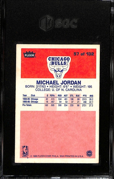 1986-87 Fleer Michael Jordan #57 Rookie Card Graded SGC Authentic (Color Added)
