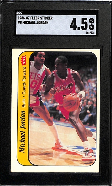 1986-87 Fleer Michael Jordan Rookie Sticker #8 Graded SGC 4.5
