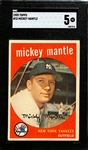 1959 Topps Mickey Mantle #10 Graded SGC 5