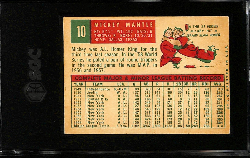 1959 Topps Mickey Mantle #10 Graded SGC 5