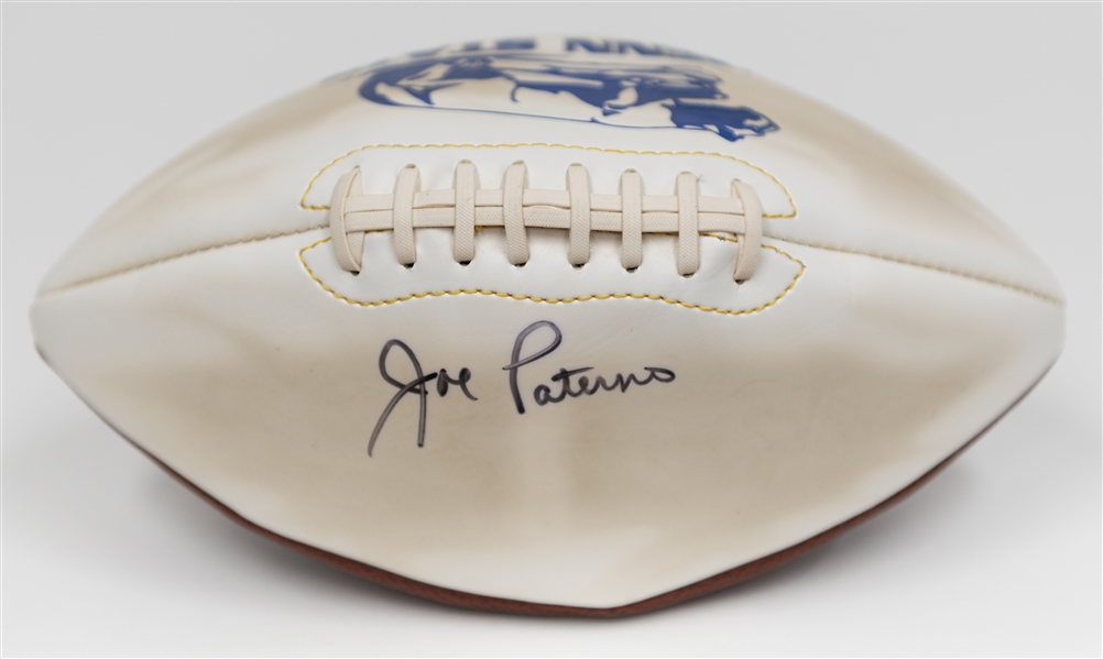 Joe Paterno Signed Penn State Football (JSA Auction Letter) - Some Toning/Discoloring on Football
