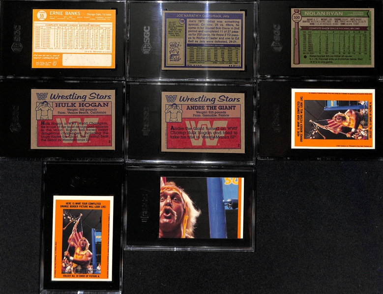 Lot of (8) SGC Graded Sports Cards inc. 1964 Topps Ernie Banks (SGC 3.5), 1972 Topps Joe Namath (SGC 4.5), 1976 Topps Nolan Ryan (SGC 6.5), +