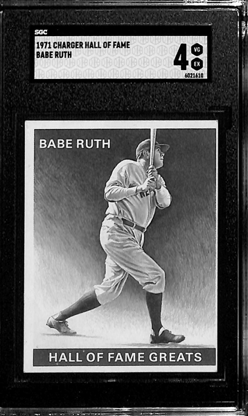 Rare 1971 Charger Hall of Fame Greats Babe Ruth Graded SGC 4 (Only 2 Ever Graded by SGC - Highest Grade Pop 1)