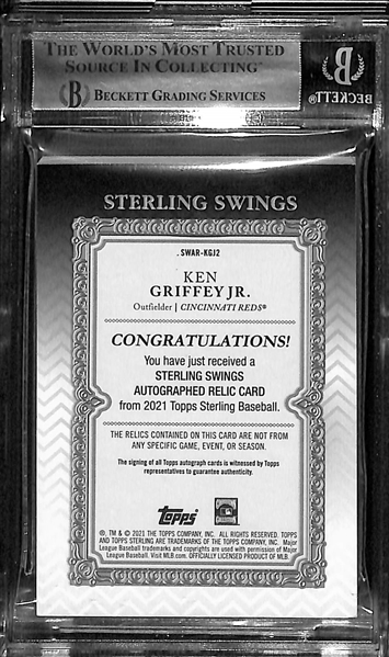 #ed 1/1 2021 Topps Sterling Ken Griffey Jr. 5-Patch Autograph Card Sterling Swing Autos BGS 8.5