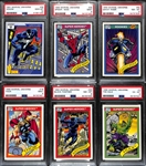 Lot of (6) PSA Graded 1990 + 1991 Marvel Universe Cards- 1991 Venom (PSA 10), 1990 Spider-Man (PSA 9), 1990 Ghost Rider (PSA 8), 1990 Thor (PSA 9), 1990 Black Panther (PSA 8), 1990 Hulk (PSA 6)