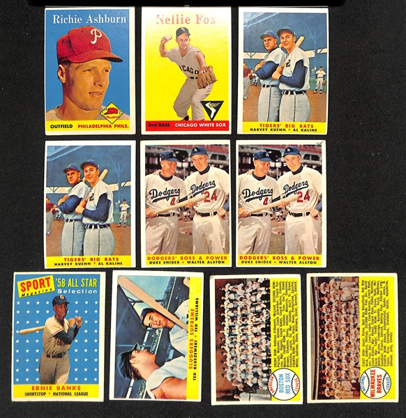Lot of (800+) 1958 Topps Baseball Cards w. (3) Brooks Robinson (2nd Year) Cards